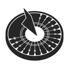 Sundial vector icon.Black vector icon isolated on white background sundial.