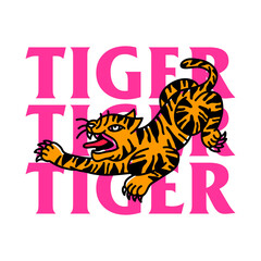 Tiger vector with Typography