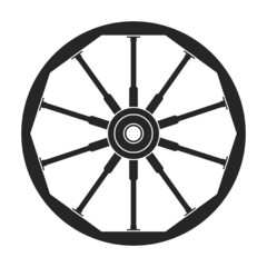 Wild west wheel vector icon.Black vector icon isolated on white background wild west wheel.