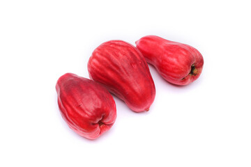 Jambu Bol or Jambu Jamaica isolated on a white background also known as Malay red rose Apple (Syzygium Malaccense).