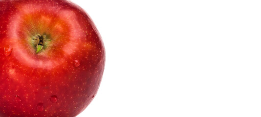 Beautiful, ripe, juicy, red apple close-up isolate on a white background copy space.
