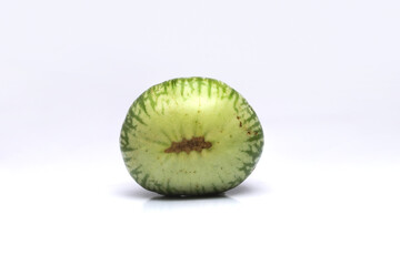 Fototapeta na wymiar Green round eggplant isolated on white background