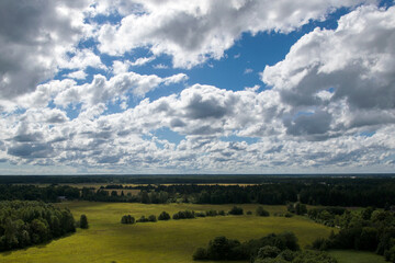 landscape with massive clouds