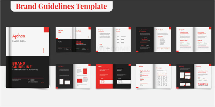 Brand Style Guideline Template Brand Guideline Template Brand Style Guide Brochure Layout Brand Book Brand Manual Brand Identity