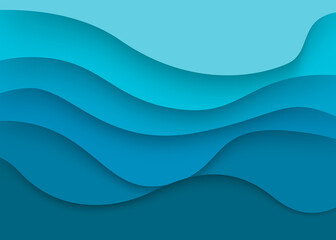 Wave paper cut background design