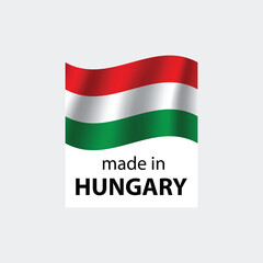 made in Hungary vector stamp. badge with Hungary flag	