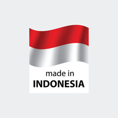 made in Indonesia vector stamp. badge with Indonesia flag	