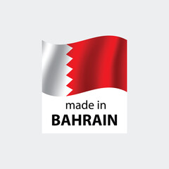 made in Bahrain vector stamp. badge with Bahrain flag	