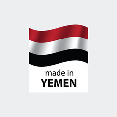 made in Yemen vector stamp. badge with Yemen flag	