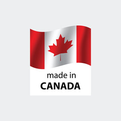 made in Canada vector stamp. badge with Canada flag	