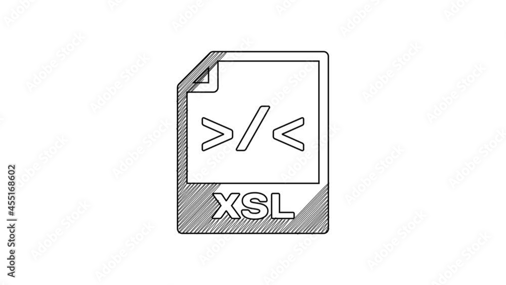 Aufkleber black line xsl file document. download xsl button icon isolated on white background. excel file symb