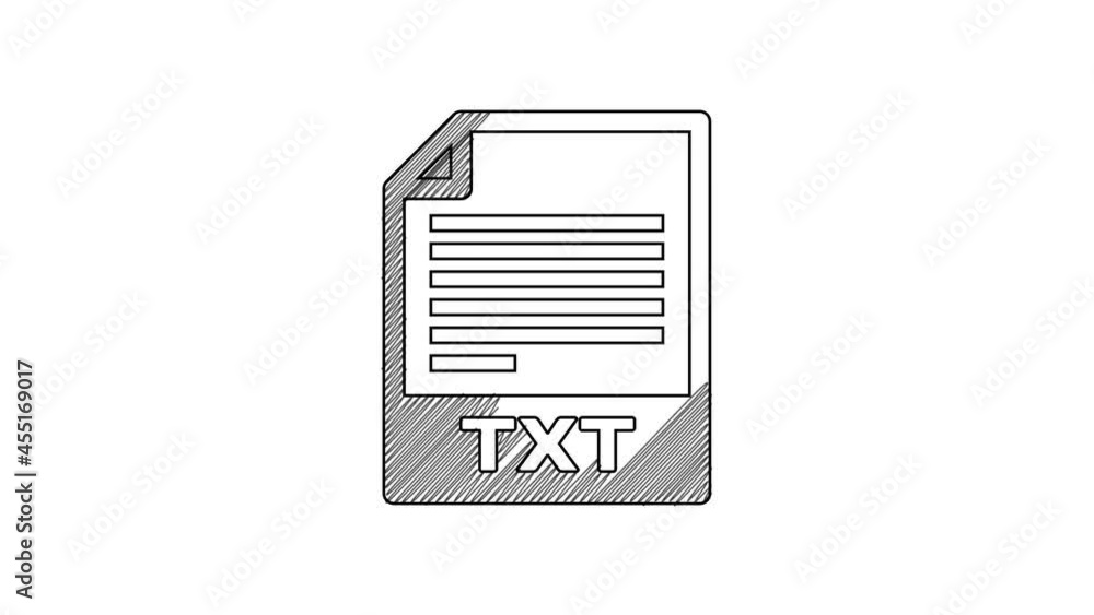 Poster black line txt file document. download txt button icon isolated on white background. text file exten
