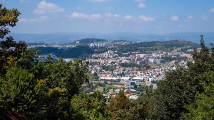 Fototapeta na wymiar Top view of the city of Braga, from the hill of Bom Jesus do Monte church. Portugal.