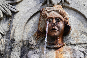 View of ancient fountain in Bom Jesus do Monte church near the Braga, Portugal.