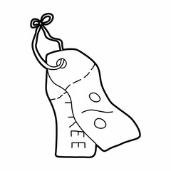 discount and free label vector illustration icon design template with outline doodle hand drawn style for shop and market