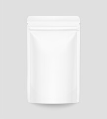 Pouch bag mockup. Vector illustration. Front view. Can be use for template your design, presentation, promo, ad. EPS10.	