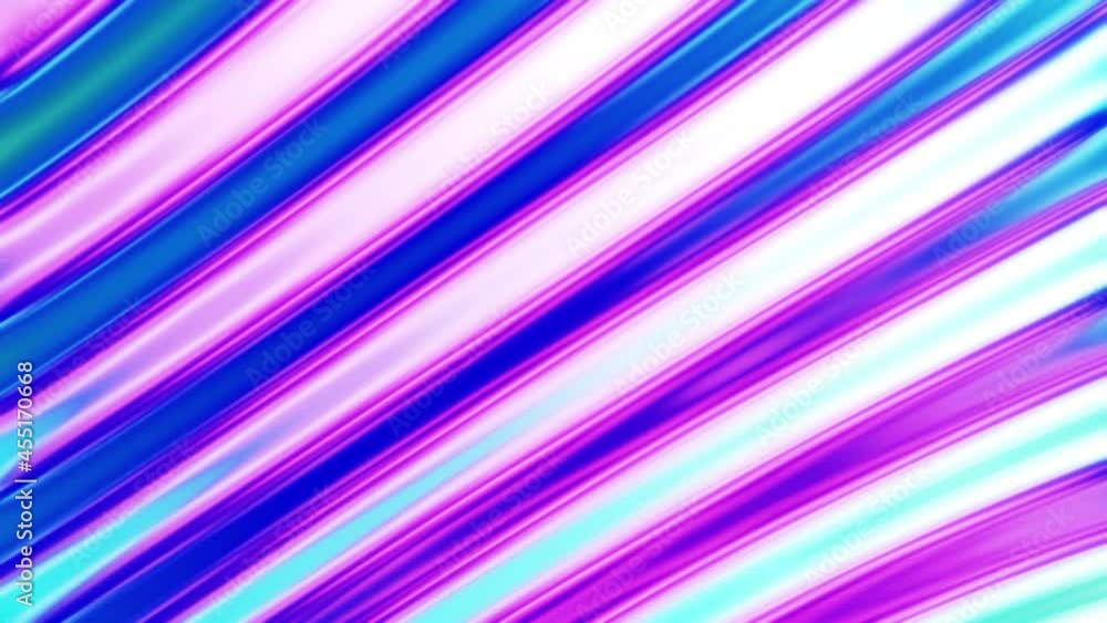 Poster realistic looping 3d animation of the trendy 80s style waving iridescent glossy curvy surface render