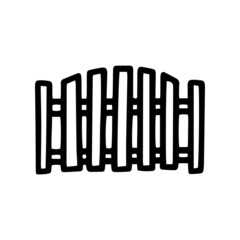 wooden fence black line vector doodle simple icon