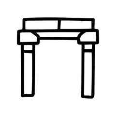 Arch black line vector doodle icon design