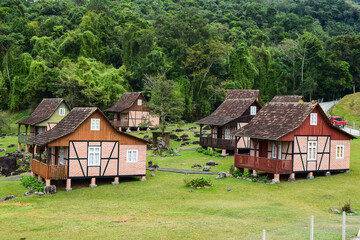 German half-timbered houses, Pomerode, Santa Catarina, Brazil