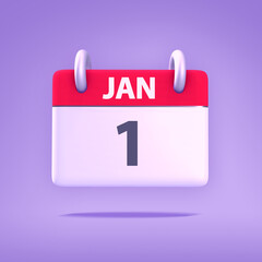 3D Calendar - January 1st