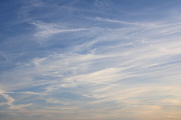 Clouds cirrus in various directions 