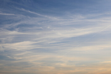 Clouds cirrus in various directions 