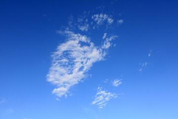 Clouds isolated in a degraded blue sky 