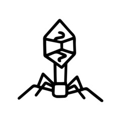 Bacteriophage virus line vector doodle icon design