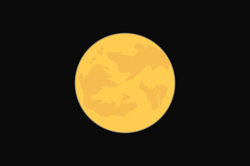 Realistic moon icon in the night