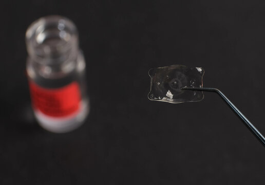 closeup photo of implantable collamer lens (ICL) for refractive error surgery