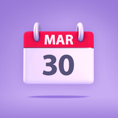3D Calendar - March 30th