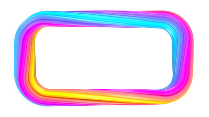 Multicolored abstract twisted brush stroke. Bright curl, artistic spiral. 3D rendering image