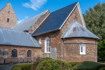 Kirche St. Nicolai, Bodixum, Insel Föhr - obrazy, fototapety, plakaty