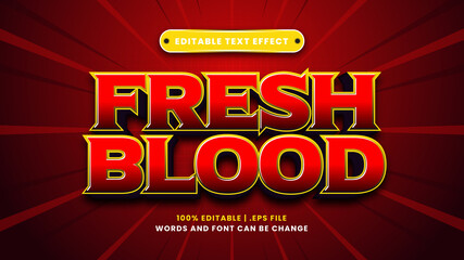 Fresh blood editable text effect in modern 3d style