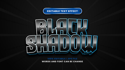 Black shadow editable text effect in modern 3d style