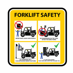 FORKLIFT SAFETY, SIGN AND LABEL VECTOR