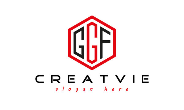 letters logo, letters GGF modern unique minimalist creative polygon logo design, vector template