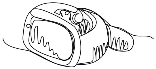 Smart watch one line on a white background. Stock vector illustration with fitness tracker, pedometer and time. Gadget for jogging, calorie counting, diet, healthy lifestyle.