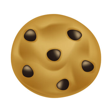 Cookie Biscuit Emoji Icon Illustration Sign. Chocolate Chip Bakery Vector Symbol Emoticon Design Vector Clip Art.