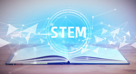 Open book with abbreviation concept