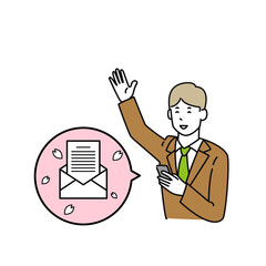 合格のメールを受け取って喜ぶ大学生