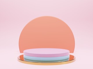 3d rendering podium. 3d Stage background product scene with geometric platform 3d rendering

