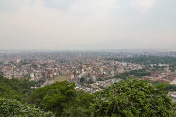 Foto op Canvas ネパール　カトマンズのモンキー・テンプルとも言われるスワヤンブナート寺院から見えるカトマンズ盆地 © pespiero