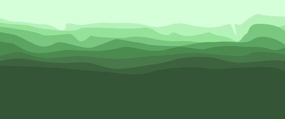 Mountain landscape vector illustration, nature landscape, mountain or hill layers. Good for background, backdrop, wallpaper, adventure banner, nature banner, web banner, minimalist illustration.