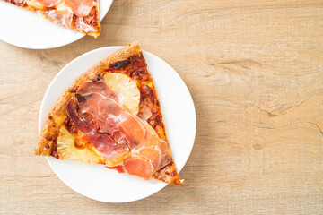 Pizza with prosciutto or parma ham pizza