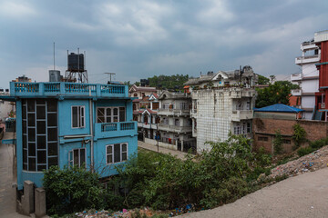 Fototapeta na wymiar ネパール　カトマンズの郊外の街並み