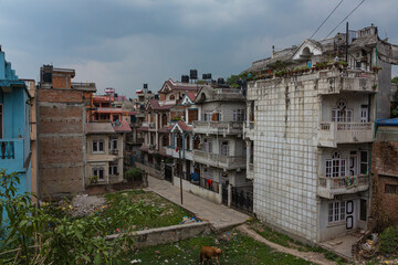 Fototapeta na wymiar ネパール　カトマンズの郊外の街並み