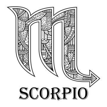 Hand drawn of scorpions in zentangle style