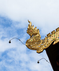 Fototapeta na wymiar golden dragon on the roof